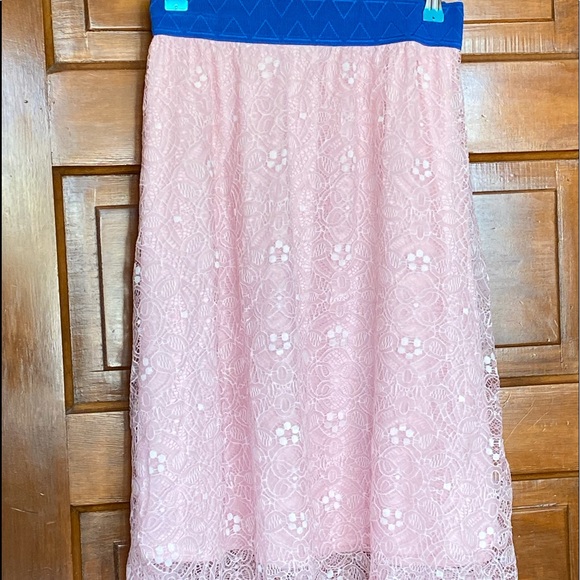 Light pink lace LLR Lola skirt.